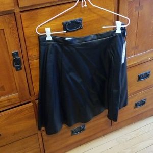 Black leather-like skirt